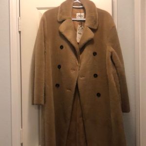 Zara faux fur wrap coat